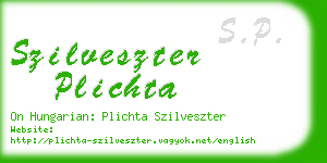 szilveszter plichta business card